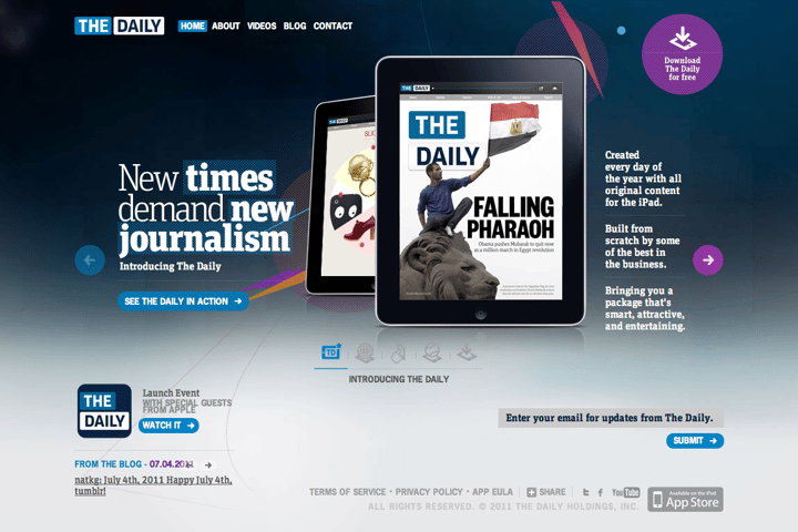 The Daily website preview